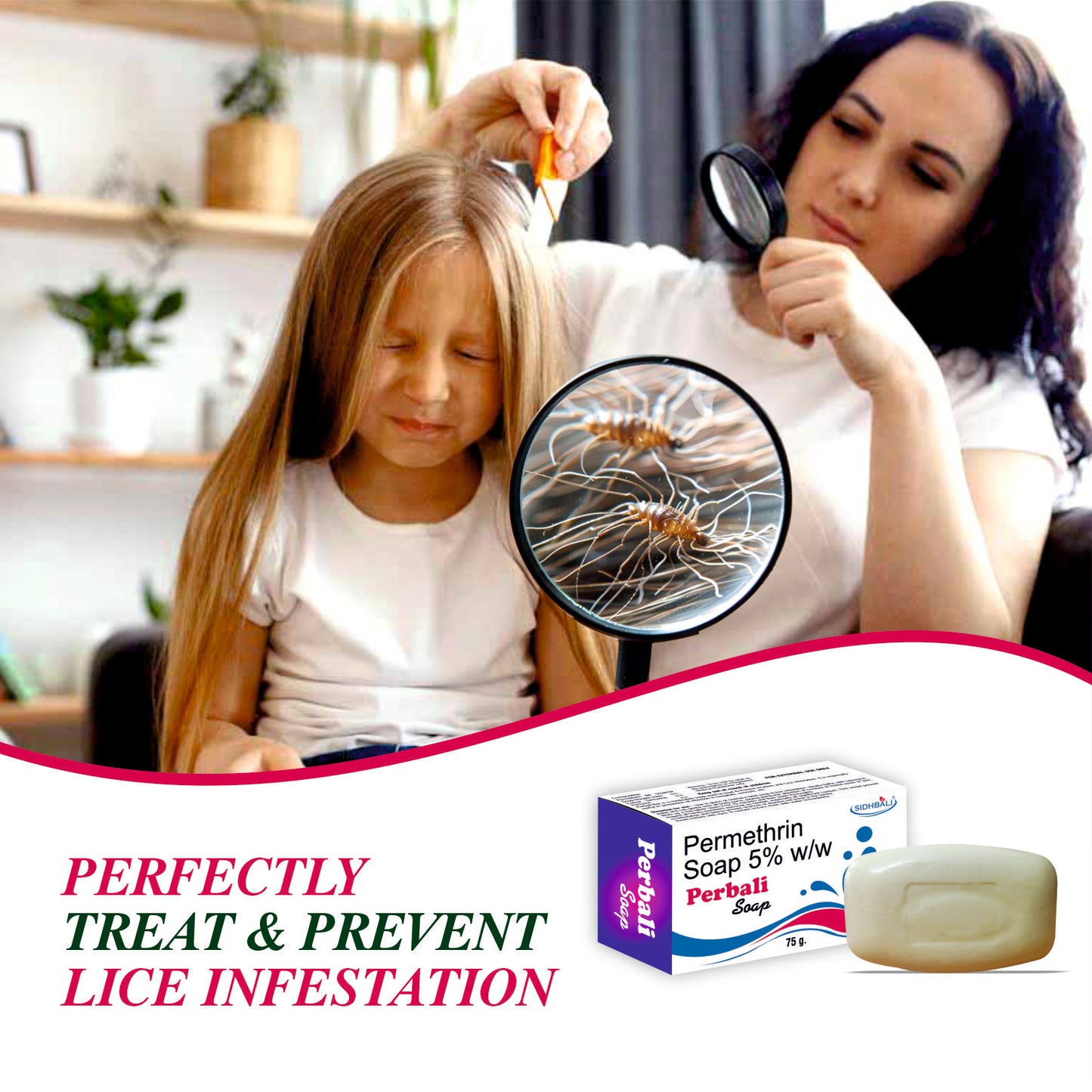 Perbali Permethrin 5% Soap – 75g | Treats & Prevents Scabies & Lice Infestations | Effective Medicated Soap for Skin Protection I Pack of 1