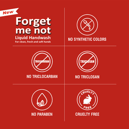 Forget Me Not Liquid Handwash | Rose & Aloe Vera with Neem Extract | No Synthetic Colors, Triclosan, Triclocarban, Paraben & Sulphate | 500ML Each (Pack of 1) | Gentle & Refreshing Clean
