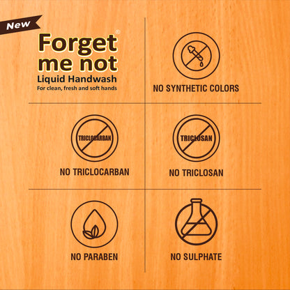 Forget Me Not Sandalwood & Rose Liquid Handwash | For Clean, Fresh & Soft Hands | No Synthetic Colors, Triclosan, Triclocarban, Paraben & Sulphate | 500ML Each (Pack of 2) | Gentle & Refreshing