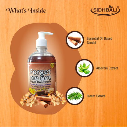 Forget Me Not Sandalwood & Rose Liquid Handwash | For Clean, Fresh & Soft Hands | No Synthetic Colors, Triclosan, Triclocarban, Paraben & Sulphate | 500ML Each (Pack of 2) | Gentle & Refreshing