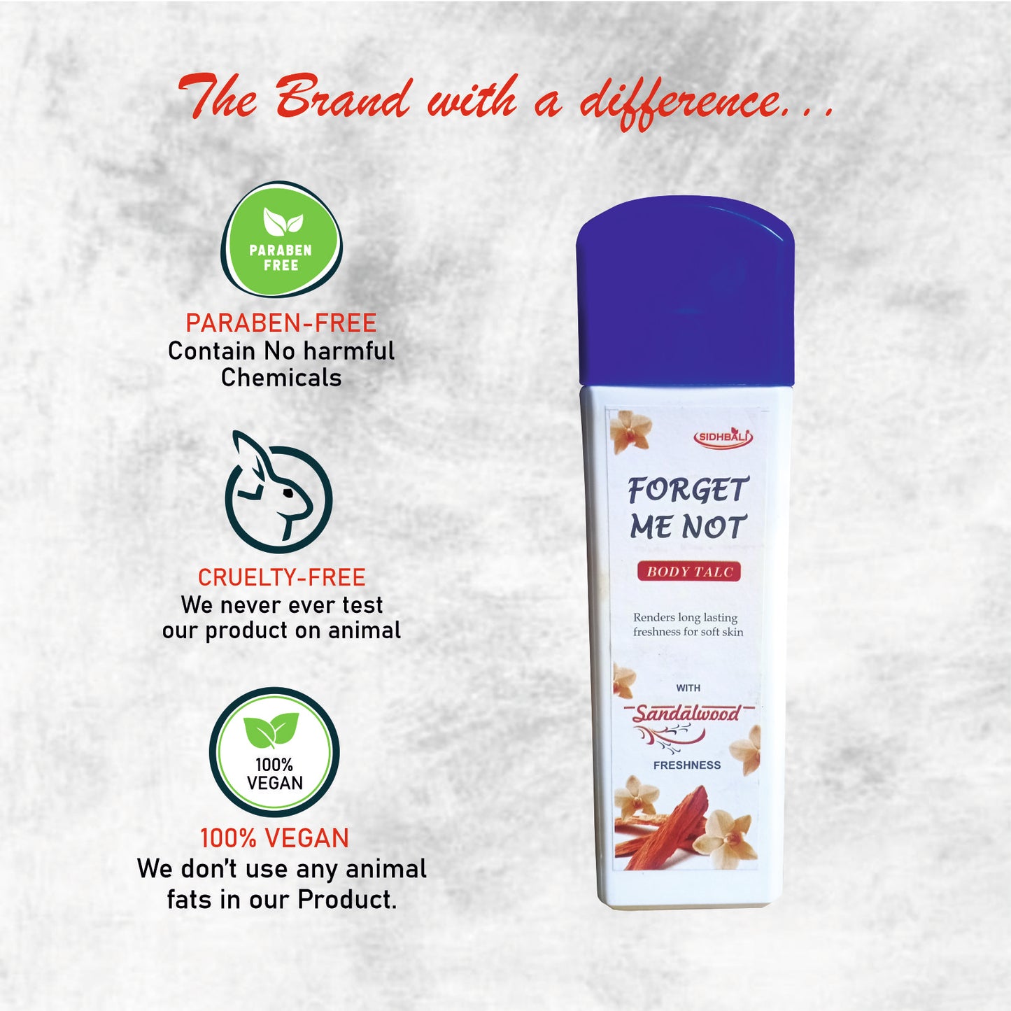 Forget Me Not Lavender & Sandalwood Body Talc | Long-Lasting Freshness & Odor Control | Soft & Comfortable Skin | Paraben-Free, Cruelty-Free & 100% Vegan | 100g I Pack of 2