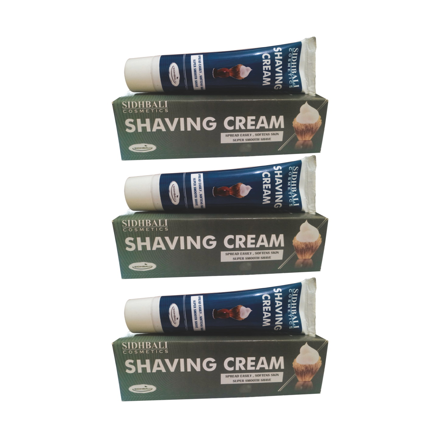 Sidhbali Shaving Cream | 50g Each | Smooth & Comfortable Shave | Softens Skin & Spreads Easily | Rich Lather with Glycerin | Suitable for Normal & Oily Skin I Pack of 3