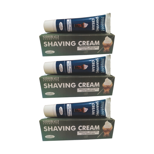 Sidhbali Shaving Cream | 50g Each | Smooth & Comfortable Shave | Softens Skin & Spreads Easily | Rich Lather with Glycerin | Suitable for Normal & Oily Skin I Pack of 3