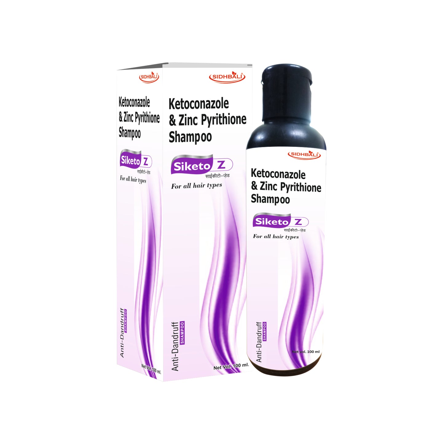 Siketo Z Anti-Dandruff Shampoo – Ketoconazole & Zinc Pyrithione | 100ml | For All Hair Types | Fights Dandruff, Itching & Scalp Flaking | Nourishes Scalp for Healthy, Shiny Hair