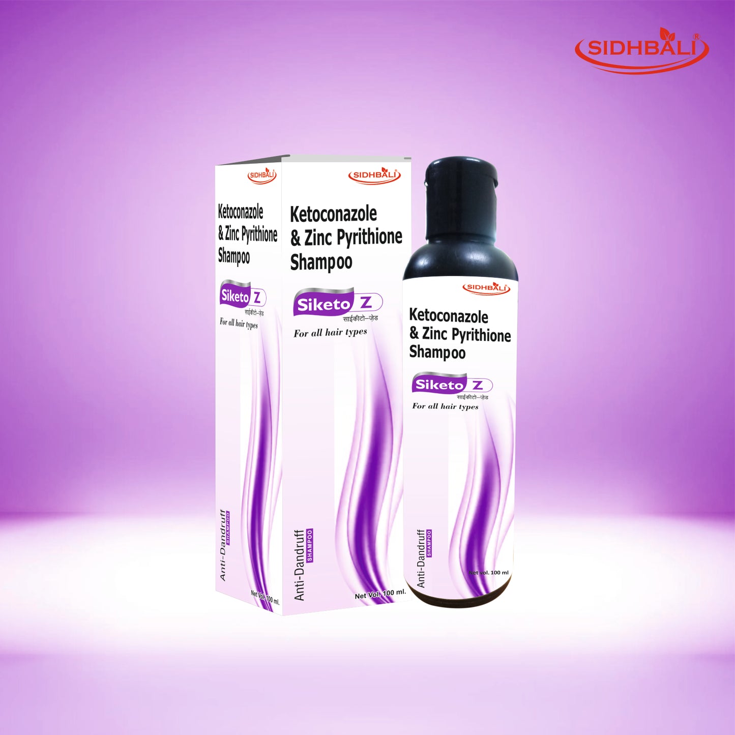 Siketo Z Anti-Dandruff Shampoo – Ketoconazole & Zinc Pyrithione | 100ml | For All Hair Types | Fights Dandruff, Itching & Scalp Flaking | Nourishes Scalp for Healthy, Shiny Hair