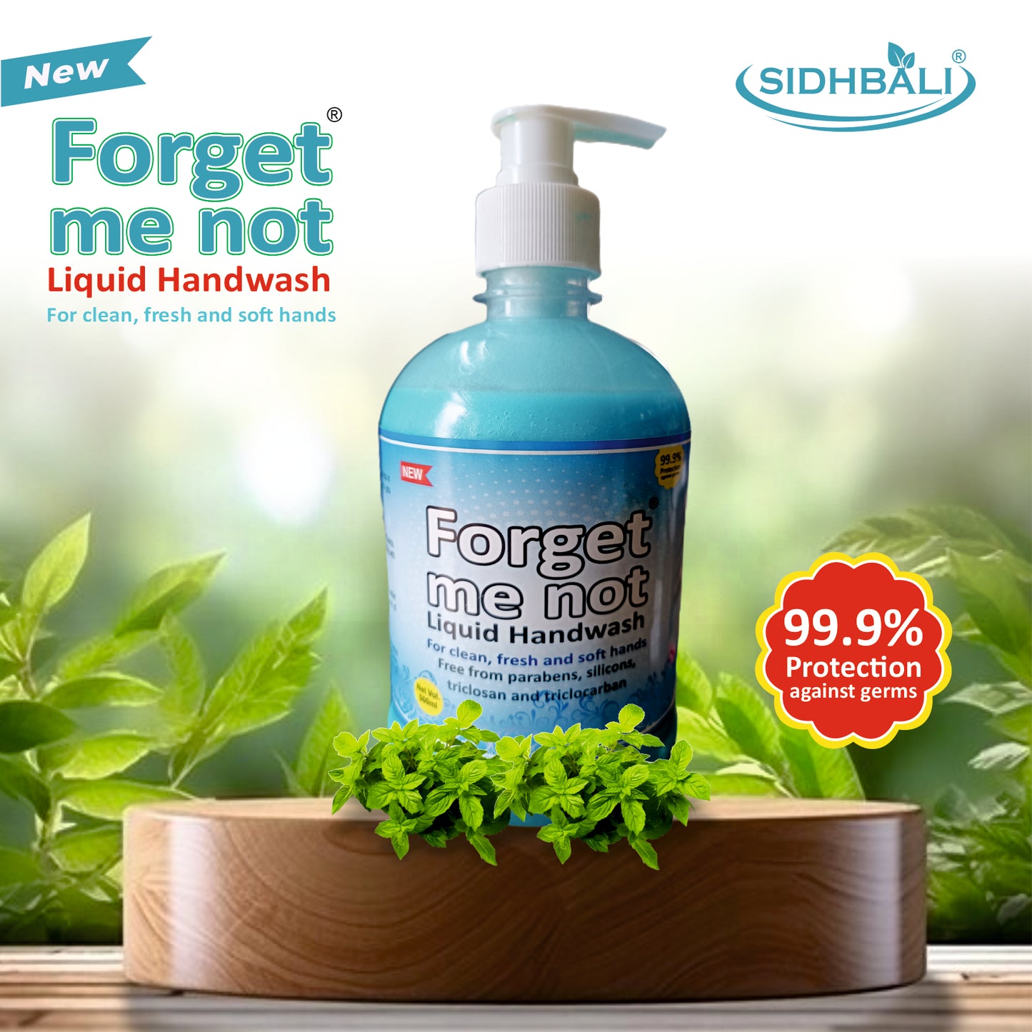 Forget Me Not Tulsi & Rose Liquid Handwash | For Clean, Fresh & Soft Hands | No Synthetic Colors, Triclosan, Triclocarban, Paraben & Sulphate | 500ML Each (Pack of 2) | Gentle & Refreshing