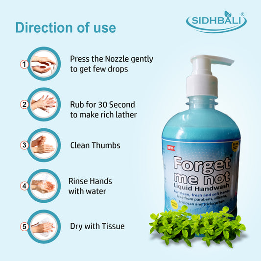 Forget Me Not Tulsi & Lavender Liquid Handwash | For Clean, Fresh & Soft Hands | No Synthetic Colors, Triclosan, Triclocarban, Paraben & Sulphate | 500ML Each (Pack of 2) | Gentle & Refreshing