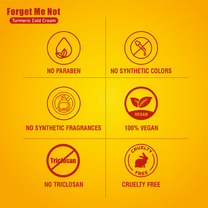 Forget Me Not Turmeric Cold Cream for Winters, Intense Moisturization | Everyday Skin care and Deep massage Cream, 100g | All skin types | Free from Harmful Chemicals I Pack of 1