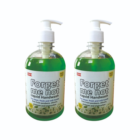 Forget Me Not Liquid Jasmine Handwash | No Synthetic Colors, Triclosan, Triclocarban, Paraben & Sulphate | 500ML Each (Pack of 2) | Gentle & Refreshing Clean