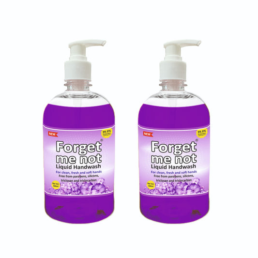 Forget Me Not Liquid Handwash | Lavender & Aloe Vera with Neem Extract | No Synthetic Colors, Triclosan, Triclocarban, Paraben & Sulphate | 500ML Each (Pack of 2) | Gentle & Refreshing