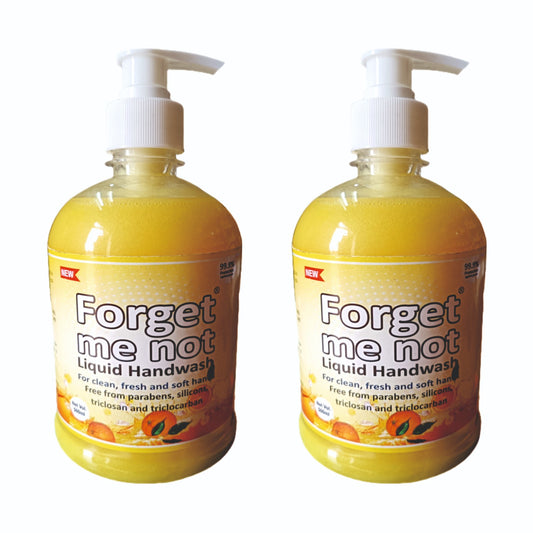 Forget Me Not Liquid Lemon Handwash | Lemon Extract | No Synthetic Colors, Triclosan, Triclocarban, Paraben & Sulphate | 500ML Each (Pack of 2) | Gentle & Refreshing Clean