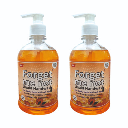 Forget Me Not Liquid Handwash | Orange & Aloe Vera with Neem Extract | No Synthetic Colors, Triclosan, Triclocarban, Paraben & Sulphate | 500ML Each (Pack of 2) | Gentle & Refreshing Clean