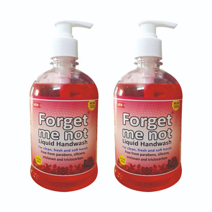 Forget Me Not Liquid Rose Handwash | Kills 99% Germs, Moisturizes & Leaves Hands Soft | No Paraben, Silicon, Triclosan, Triclocarban or Sulphate | (Pack of 2, 500ML Each)