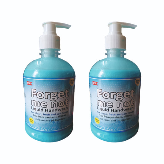 Forget Me Not Tulsi Liquid Handwash | Kills 99% Germs, Moisturizes & Leaves Hands Soft | No Paraben, Silicon, Triclosan, Triclocarban or Sulphate | (Pack of 2) 500ML Each