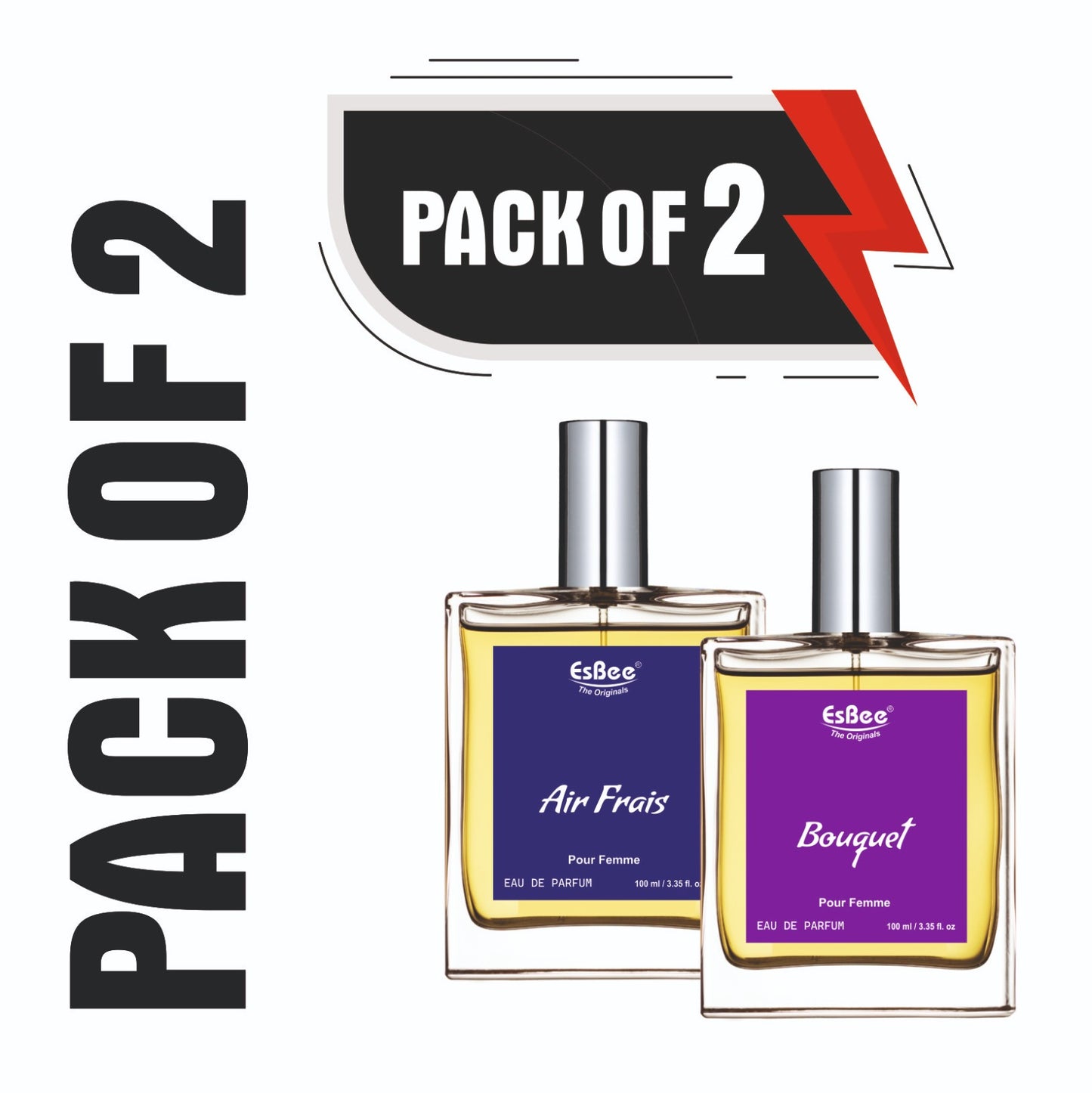 Esbee Air Frais & Bouquet Elegant Floral & Woody Fragrance Eau de Parfum - 100 ml  Each (For Women)