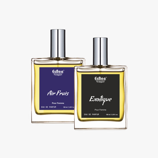 Esbee Air Frais & Exotique I Luxury Perfume For Unisex & Women | 10 Hours Long Lasting Eau De Perfume 100ml Each I Pack of 2