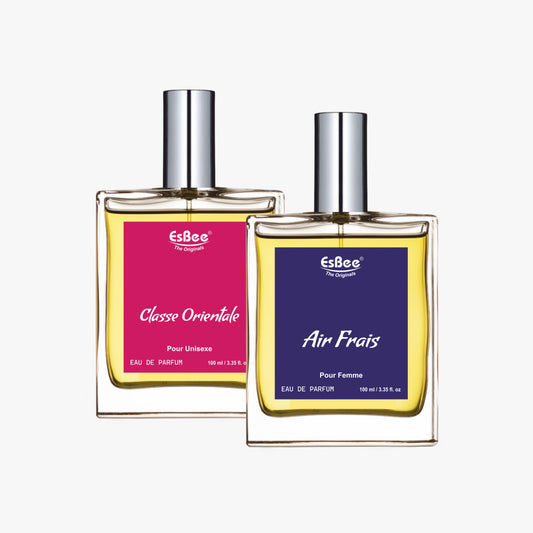 Esbee Air Frais & Classe Orientele I Luxury Perfume For Unisex & Women | 10 Hours Long Lasting Eau De Perfume 100ml Each I Pack of 2