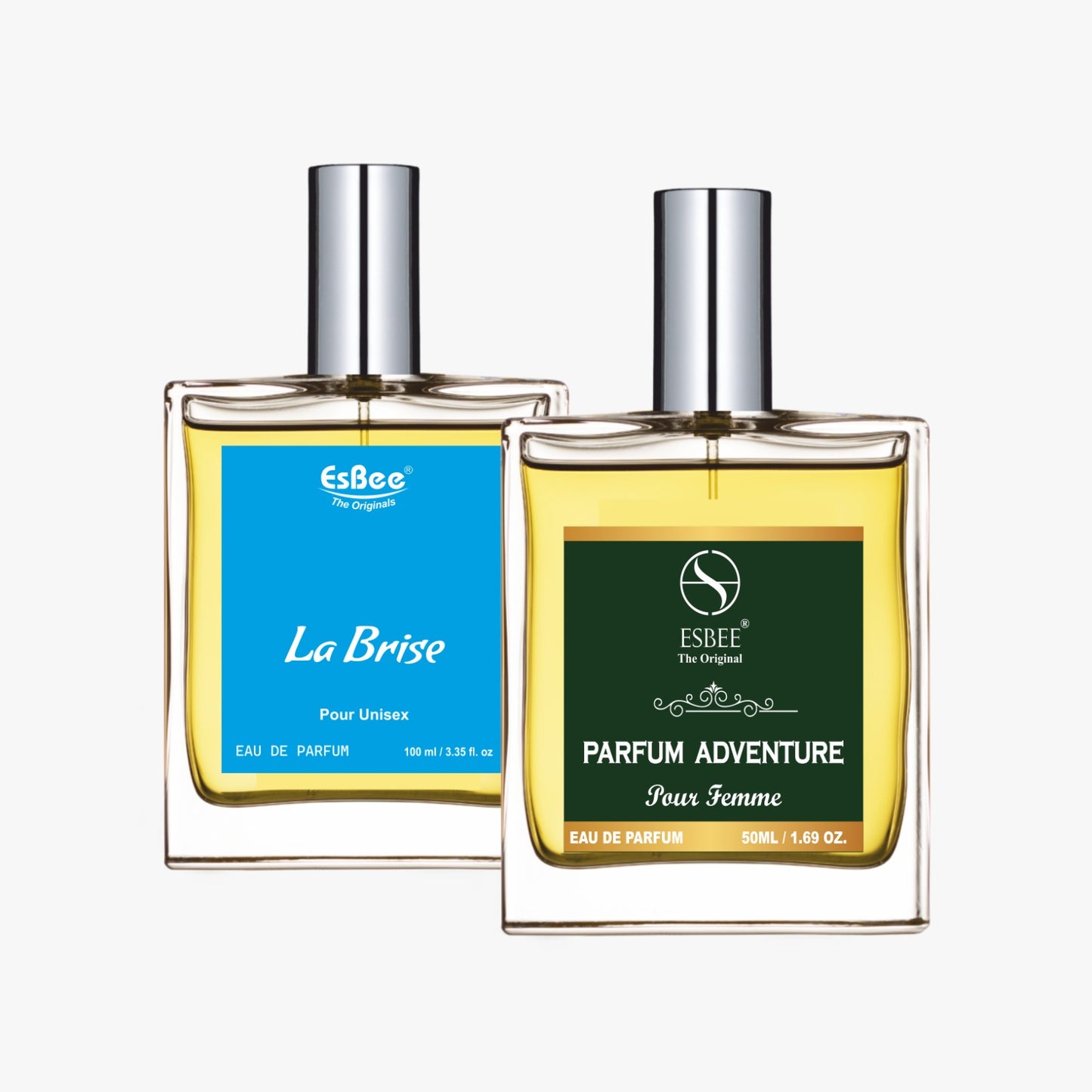 Esbee Parfum Adventure & La Brise Perfume Set | Luxury Fragrance for Couples | 100ML & 50ML | Long-Lasting Scent, Floral & Woody Notes | Up to 10-Hour Wear I Pack of 2