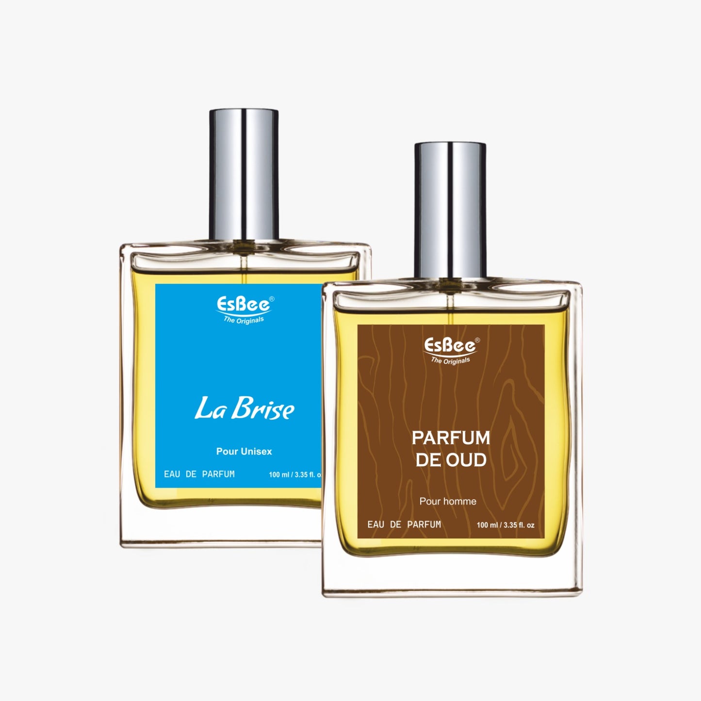 Esbee Parfum De Oud & La Brise Perfume Set | Luxury Fragrance for Couples | 100ML Each | Long-Lasting Scent with Oud, Citrus & Woody Notes | Up to 10-Hour Wear I Pack of 2