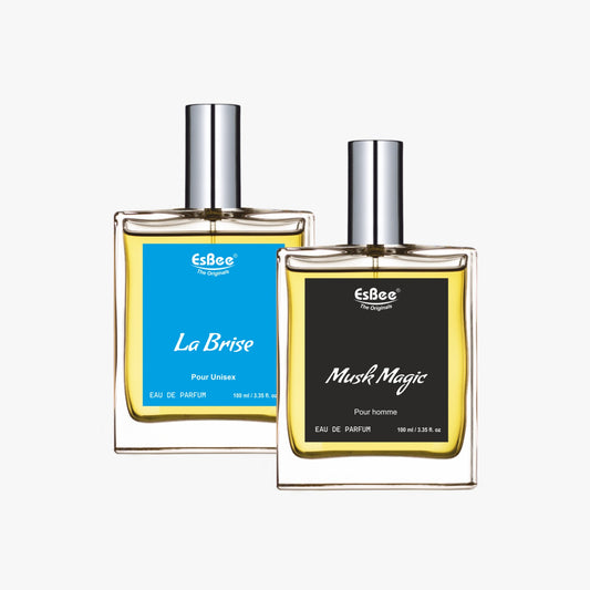 Esbee La Brise & Musk Magic Perfume Set | Unisex & Mens Luxury Fragrance | 100ML Each | Refreshing & Elegant Scents with Citrus, Floral & Woody Notes | Premium Eau de Parfum I Pack of 2