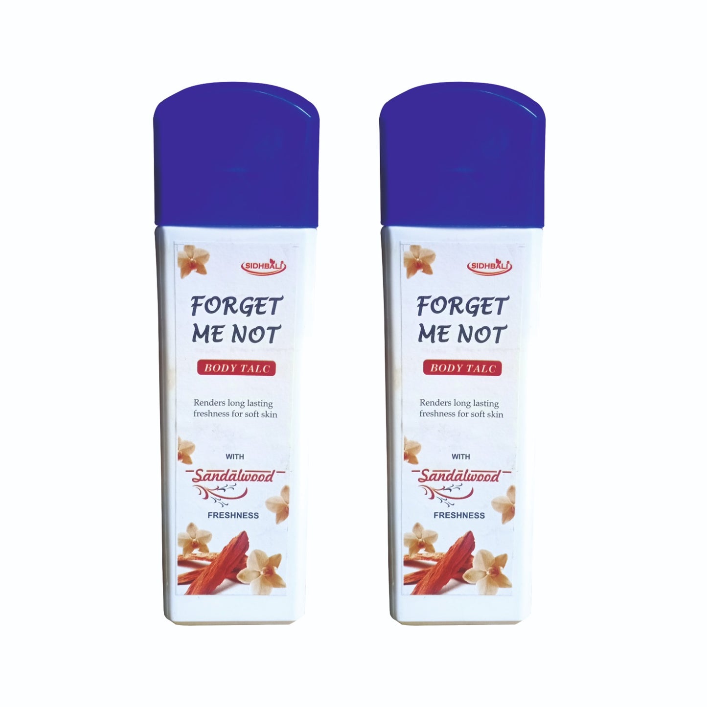 Forget Me Not Lavender & Sandalwood Body Talc | Long-Lasting Freshness & Odor Control | Soft & Comfortable Skin | Paraben-Free, Cruelty-Free & 100% Vegan | 100g I Pack of 2