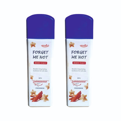 Forget Me Not Lavender & Sandalwood Body Talc | Long-Lasting Freshness & Odor Control | Soft & Comfortable Skin | Paraben-Free, Cruelty-Free & 100% Vegan | 100g I Pack of 2
