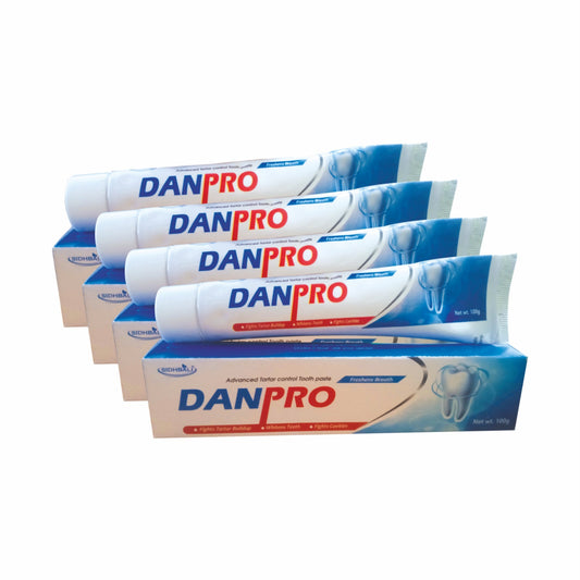 Danrpo Toothpaste – Advanced Oral Care for Adults & Children (2+ Years) | Whitens Teeth | Fights Cavities & Tartar | 3X Impact Formula (Pack of 4)