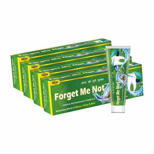 Forget Me Not Total Protection Toothpaste – Triple Refreshing Formula with Neem, Clove & Mint | Deep Cleaning | Kills Germs | Reduces Plaque & Tartar | Prevents Cavities & Gum Inflammation | 200g Each I Pack of 4