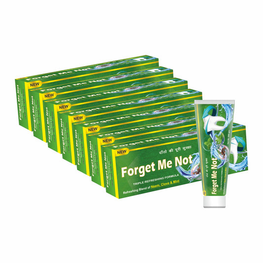 Forget Me Not Total Protection Toothpaste – Triple Refreshing Formula with Neem, Clove & Mint | Whitening | Gum Care | Sensitivity Relief | Deep Cleaning | Kills Germs | Reduces Plaque & Tartar | 200g Each I Pack of 7
