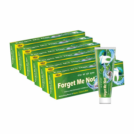 Forget Me Not Total Protection Toothpaste – Triple Refreshing Formula with Neem, Clove & Mint | Whitening | Gum Care | Sensitivity Relief | Deep Cleaning I Prevents Cavities & Gum Inflammation | 200g Each I Pack of 6