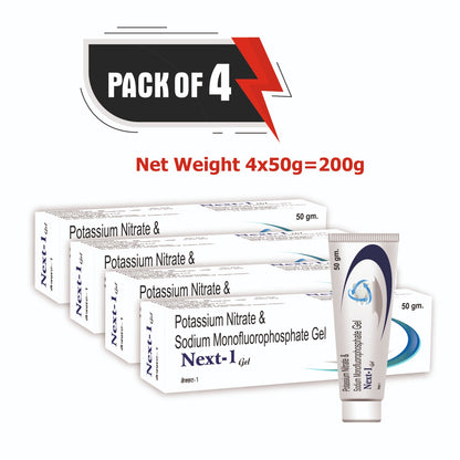 Sidhbali Next-1 Gel Potassium Nitrate & Sodium Monofluorophosphate Gel Fights Tooth Decay Toothpaste 50 g (Pack of 4)