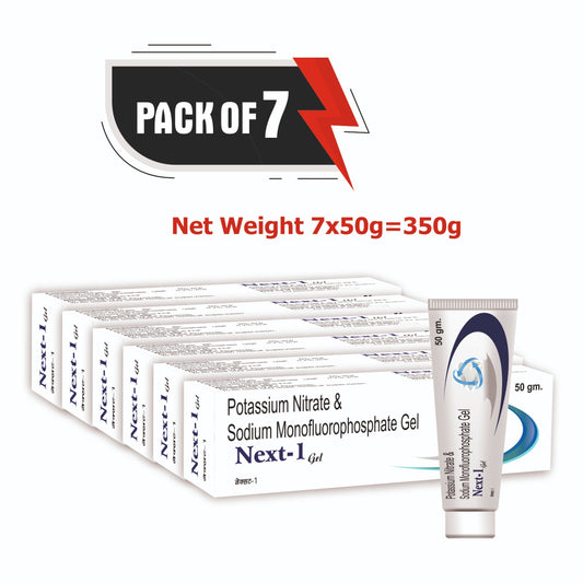 Sidhbali Next-1 Gel Potassium Nitrate & Sodium Monofluorophosphate Gel Fights Tooth Decay Toothpaste (50 g, Pack of 7)