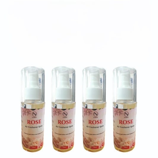 Esbee Rose Air Freshener Spray – 4 x 100ML | Long-Lasting & Refreshing Floral Fragrance | Odor Eliminator & Room Freshener (Pack of 4) (100ML, Rose)
