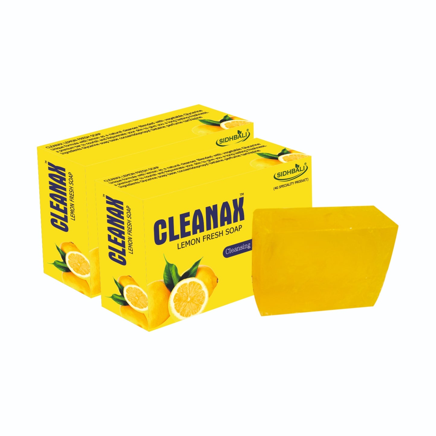 Sidhbali Cleanax Lemon Soap I 2 X 200 Gram I oil Control & Nourishing Skin I Suitable For All Skin Type I Pack of 2