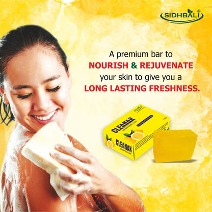 Sidhbali Cleanax Lemon Soap I 3 X 300 Gram I oil Control & Nourishing Skin I Suitable For All Skin Type I Pack of 3