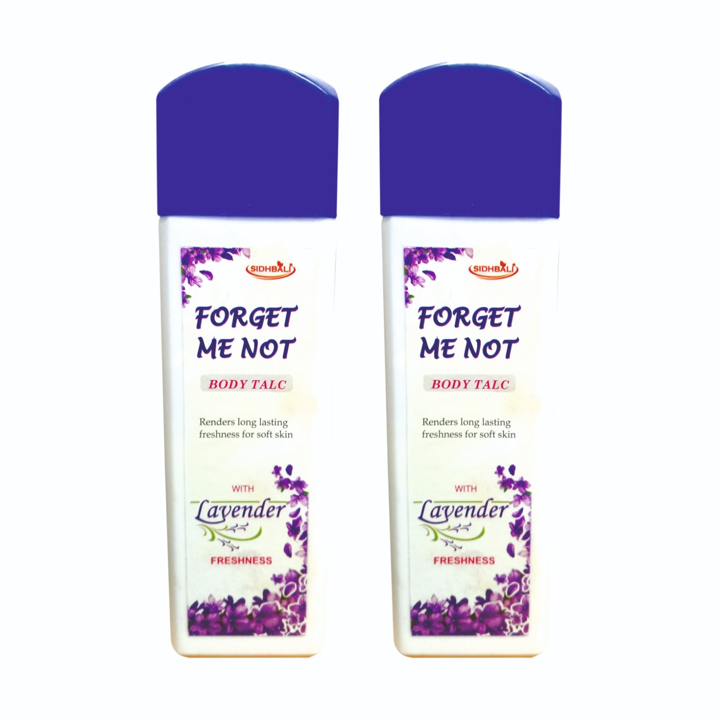 Forget Me Not Lavender Body Talc | Long-Lasting Freshness & Odor Control | Soft & Comfortable Skin | Paraben-Free, Cruelty-Free & 100% Vegan | 100g I Pack of 2