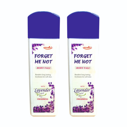 Forget Me Not Lavender Body Talc | Long-Lasting Freshness & Odor Control | Soft & Comfortable Skin | Paraben-Free, Cruelty-Free & 100% Vegan | 100g I Pack of 2