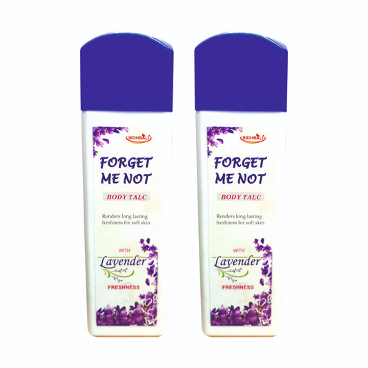 Forget Me Not Lavender Body Talc | Long-Lasting Freshness & Odor Control | Soft & Comfortable Skin | Paraben-Free, Cruelty-Free & 100% Vegan | 100g I Pack of 2
