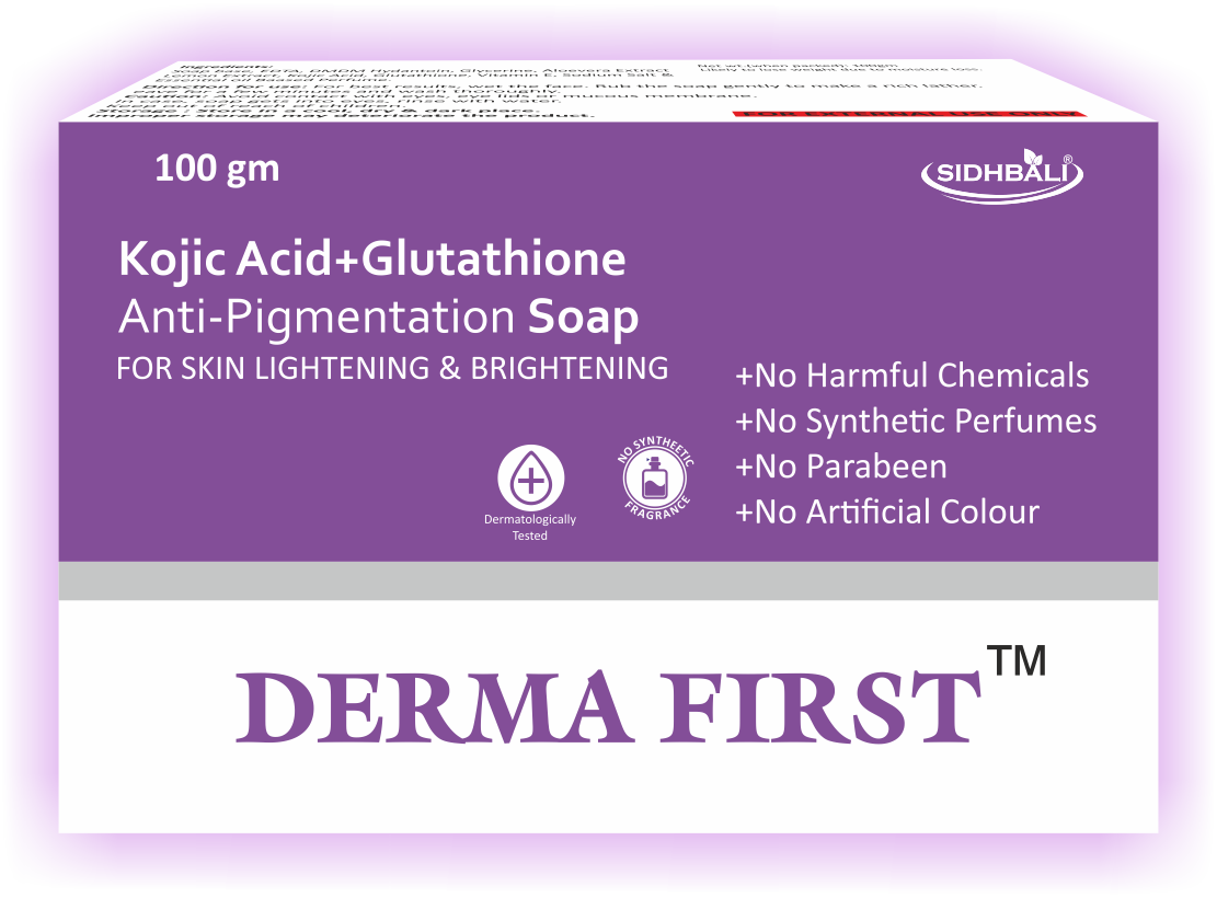 Derma First Kojic Acid and Glutathione Anti-Pigmentation Bath Soap Bar (Pack of 2) | 100g*2 | Skin Lightening and Brightening Soap | For treating dark spots and blemishes (200g, 2)