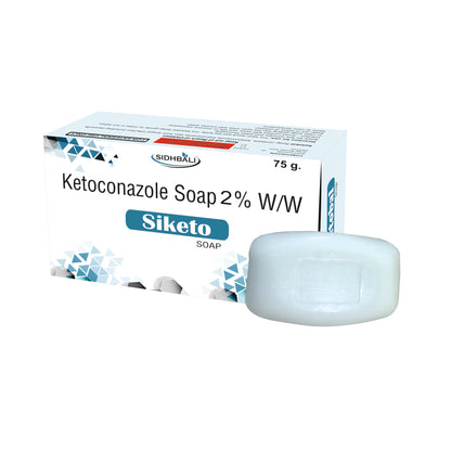 Siketo Ketoconazole Soap 1% w/w | Antifungal Medicated Soap for Skin & Scalp | Helps Prevent Fungal Infections & Dandruff | 75g I Pack of 2