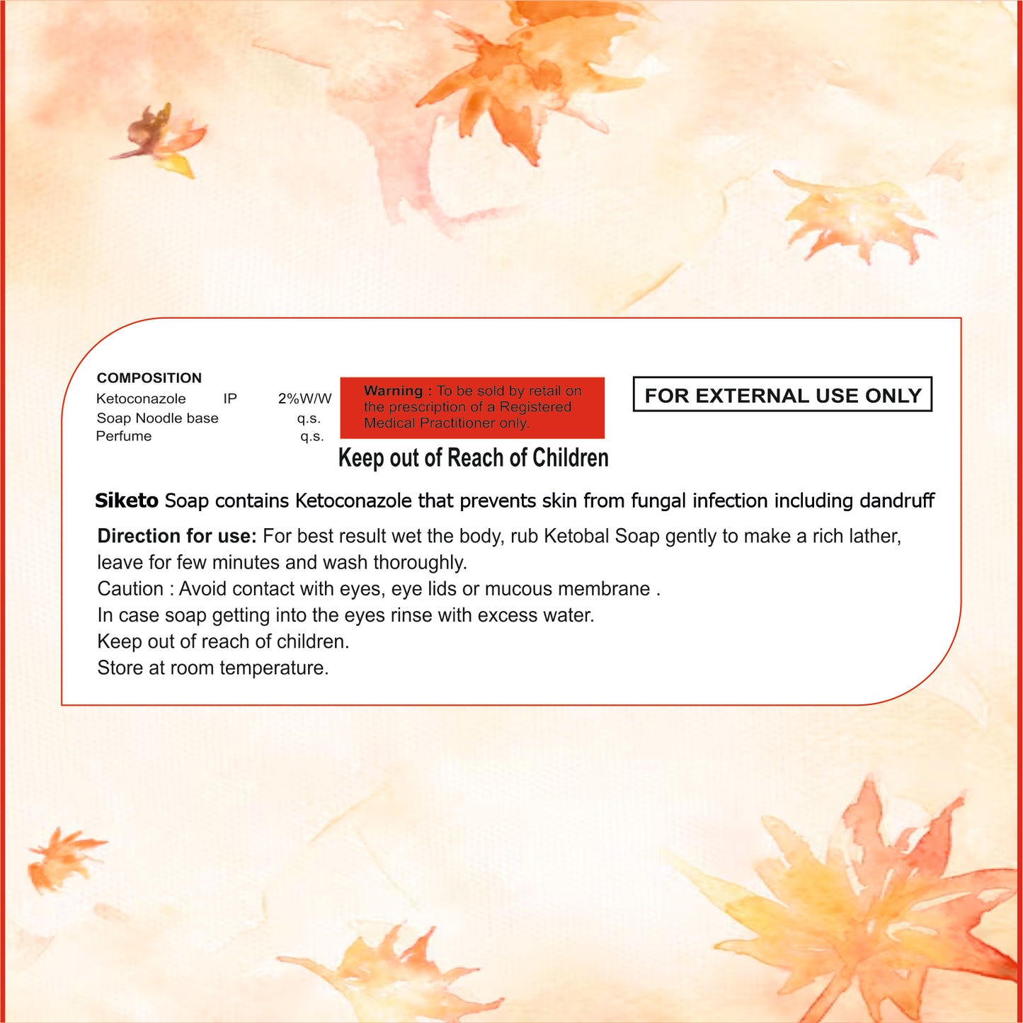 Siketo Ketoconazole Soap 1% w/w | Antifungal Medicated Soap for Skin & Scalp | Helps Prevent Fungal Infections & Dandruff | 75g I Pack of 2