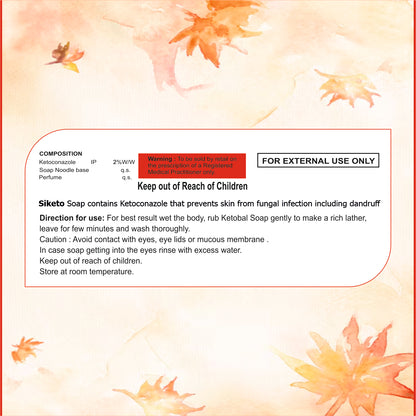 Siketo Ketoconazole Soap 1% w/w | Antifungal Medicated Soap for Skin & Scalp | Helps Prevent Fungal Infections & Dandruff | 75g I Pack of 2